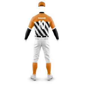 Conjunto de Uniforme de Béisbol Personalizado para Hombre, Rojo, Negro y Blanco a Rayas, Sublimado, Poliéster, Jersey de Manga Larga, Pantalones, Transpirable para Todas las Temporadas - Product Image 4