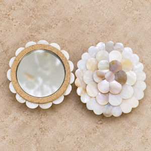 Meilleures ventes Stonecrafts International Miroir décoratif ovale léger fait main moderne en nacre, cadeau de Noël pour filles, 1 pièce - Product Image 3