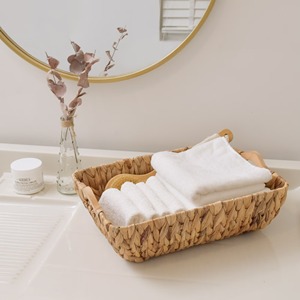 asket Set (Set of 2), Natural Water Hyacinth <b>Storage</b> <b>Basket</b>, Multi-Functional <b>Storage</b> <b>Basket</b>,<b>Wicker</b> Woven <b>Baskets</b> with Handles - Product Image 2