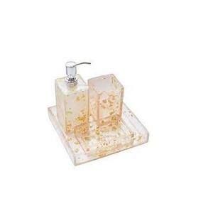 Premium Golden Foil Epoxy Resin <b>Bathroom</b> <b>Accessories</b> <b>Set</b> Marble Style <b>Bathroom</b> Organizer Countertop Vanity Decor Wholesale - Product Image 1