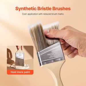 Set di 12 Pennelli Angolari per Pittura, per Tutti i Tipi di Vernici a Olio e Latex, Manico in Legno Trattato - Product Image 1