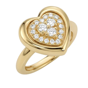 Heart Shape Diamond <b>Cocktail</b> <b>Ring</b> Yellow <b>Gold</b> Luxury Women's Statement Engagement <b>Ring</b> Romantic Fine Jewelry Gift - Product Image 1