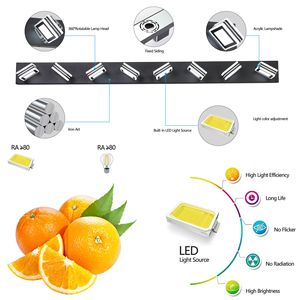 Lampada da Parete LED Moderna ed Elegante da 52 Pollici, 8 Luci, Efficiente dal Punto di Vista Energetico, in Ferro e Acrilico, Dimmerabile, per Specchi da Bagno - Product Image 6