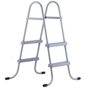 Escalera de acero de 2 escalones tipo A para piscinas elevadas y spas exteriores, para paredes de 33 pulgadas de altura, con capacidad de 300 libras, escalones de entrada/salida - Product Image 1