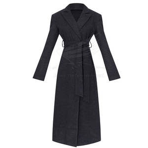 Abrigo Largo de Invierno para Mujer, Mezcla de Lana y Lona, Estilo Urbano Cálido - Product Image 4