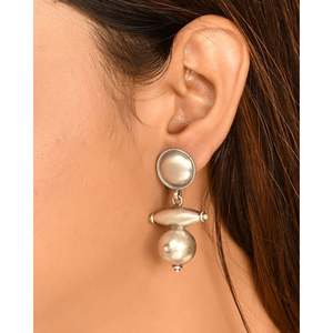 Pendientes de Diseño Elegante en Plata Meera Jaipur Ajeya Fashion para Mujer - Product Image 2