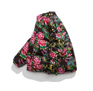 Unisex Plaid Print Hooded Slim Fit Puffer Jacket Stand Collar Windproof <b>Winter</b> <b>Fleece</b> 100% Polyester Zipper Front - Product Image 5