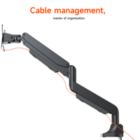 Soporte de Monitor AUKI Negro Resistente de 17-49 Pulgadas con Resorte de Gas, Montaje en Escritorio VESA, Certificado OEM ODM CE RoHS