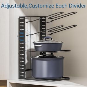 Organizzatore per Pentole e Padelle da Sottopensile a 8 Livelli, Regolabile in Altezza fino a 14,55 Pollici, Organizzatori per Armadietti da Cucina - Product Image 6