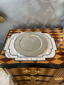 Assiette de présentation ronde élégante en métal argenté, dessous de plat décoratif, plateau de service pour mariage, fête, banquet, décoration de table - Product Image 4