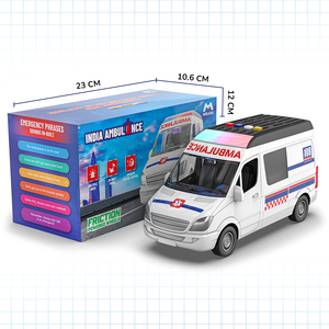 Voiture d'ambulance musicale à friction de qualité supérieure avec lumières LED clignotantes et son de sirène réaliste, disponible à la vente - Product Image 6