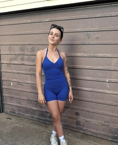 Women's Blue High Waist <b>Yoga</b> <b>Shorts</b> With Ruched Butt Design Seamless Four-Way Stretch Activewear - Product Image 4