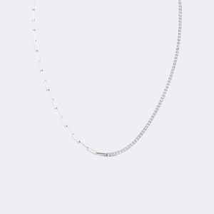 Collier de luxe plaqué or avec diamants de laboratoire ronds taille brillant 4.00CTW, sertis à griffes, couleur E - Product Image 2