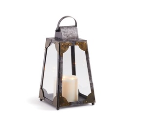 Home Decorative Outdoor Galvanised steel <b>Lantern</b> Stylish Square Shape Metal & Glass <b>Lantern</b> for Home Decor Handmade - Product Image 1