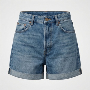 High Quality Breathable Denim Shorts Women Cotton <b>Button</b> Style Affordable Rates <b>Jeans</b> Girls Customized Color Premium Fit - Product Image 1