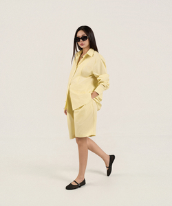 กางเกงขาสั้นเบอร์มิวด้าผ้าป๊อปลินเวียดนามเนื้อผ้าฝ้าย 100% ซักเอนไซม์แล้ว ระบายอากาศได้ดี ทรงหลวม เอวยางยืด เหมาะสำหรับฤดูร้อนสำหรับผู้หญิง - Product Image 5