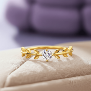 Ensemble de bagues plaqué or 10K pour femme - Bague de mariage décontractée avec sertissage - Product Image 1