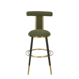 Modern Solid Wood Eco-Friendly Durable Water Resistant Lightweight Steady Bar <b>Stool</b> Green <b>Seat</b> Midcentury Design Home Dining - Product Image 1