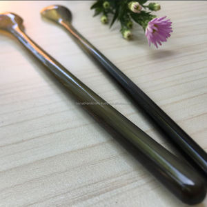 Cuillère artisanale en corne de buffle naturelle, polie à l'agate, design élégant en forme d'animal, décoration d'intérieur d'Inde - Product Image 3