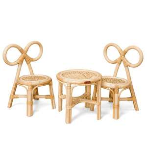 <b>Doll</b> house accessories miniature rattan table & chair set high quality hand-made <b>dolls</b> furniture - Product Image 1