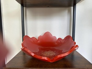 Bol de service pour collations de haute qualité, fait main, design géode rouge, taille moyenne, écologique, décoration pour la maison, fête, cadeau personnalisé - Product Image 2