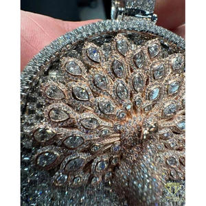 Collar de Plata de Ley 925 con Colgante de Pavo Real de Lujo con Diamante Moissanite VVS - Product Image 4