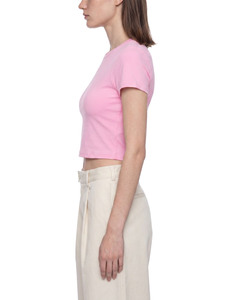 เสื้อยืดครอปผู้หญิงแบบพื้นฐาน สีพื้น ทรงเข้ารูป แขนสั้น สวมใส่สบาย ผ้าฝ้ายยืดหยุ่น เนื้อนุ่ม สไตล์มินิมอล ทรงเข้ารูป - Product Image 6