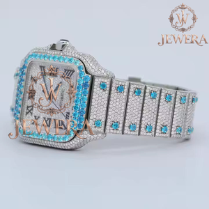 Mossinate Stainless Steel Diamond <b>Watch</b> Elegant Gold and Silver Timepiece with Genuine Diamond Detailing and Waterproof Feature - Product Image 3