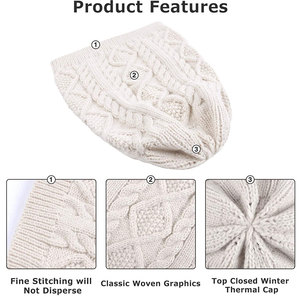 Custom Cable Knit Beanie <b>Winter</b> <b>Hat</b> Soft Warm Slouch Skull Cap For <b>Men</b> Women Unisex With Custom Logo - Product Image 5