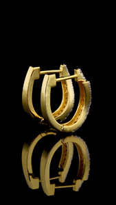 Élégantes boucles d'oreilles créoles Bali en diamant de laboratoire, finition or, boucles d'oreilles créoles de luxe pour femmes, à porter au quotidien, bijoux de fête - Product Image 6