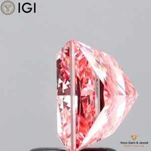 เพชร CVD ผลิตในห้องปฏิบัติการ 2.50 กะรัต พร้อมใบรับรอง IGI รูปทรงปริ้นเซส สีชมพูแฟนซีสดใส ความสะอาด VVS2 สำหรับแหวนหรูหรา เป็นของขวัญ - Product Image 3