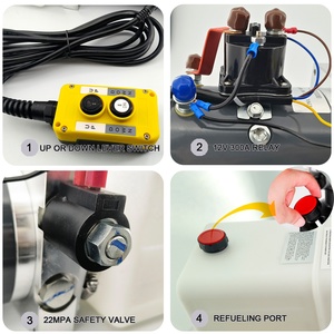 Groupe <span class=keywords><strong>hydraulique</strong></span> à vérin simple effet <span class=keywords><strong>12V</strong></span> DC 1.6KW avec réservoir d'huile en plastique 8.5L - Product Image 3