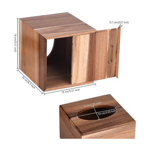 Wholesale Vintage Acacia Wooden Square <b>Tissue</b> Box Holder <b>Tissue</b> Box Cover Tabletop Bathroom Office from Vietnam - Product Image 3