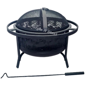 outdoor furniture with <b>fire</b> pit Iron <b>Fire</b> Pit with Heat Resistant Paint Freestanding Design Coal/Wood Burning Outdoor Heater - Product Image 2