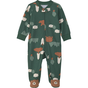 <b>Cute</b> Printed Footie Romper for Baby Girls with Snap Closure and Applique Feet Full Sleeve O-Neck Unisex Full-Season Wear - Product Image 5