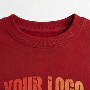 Conjunto de 2 Piezas para Mujer, Sudadera de Felpa y Pantalones Cortos, Cuello Redondo, Manga Larga, Corte Holgado, Sobre la Rodilla, Estampado de Letras Rojas, Ropa Casual - Product Image 4