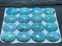 Lot de cabochons en larimar naturel, pierre précieuse larimar 15x20 mm, lot de cabochons en larimar bleu, pierre pour la fabrication de bijoux