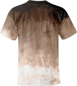 เสื้อยืดแขนสั้นผู้ชายทรงโอเวอร์ไซส์ ผ้าฝ้าย 100% พิมพ์ลายไล่เฉดสี สไตล์ลำลอง คอกลม ดีไซน์ผ้าเจอร์ซีย์ถัก - Product Image 2