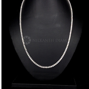 Collier tennis simple rangée de diamants de laboratoire 20,0 carats, sertissage à 4 griffes, or massif 10K 14K 18K, cadeau de luxe pour fiançailles et soirées, pour elle - Product Image 3