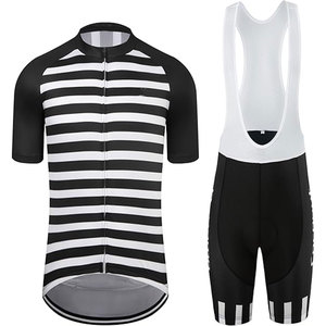 Factory Made <b>Cycling</b> Jersey Set Black White Striped Short Sleeve Bike Clothing Men <b>Cycling</b> Outfit Bulk Order Men <b>Cycling</b> Uniform - Product Image 3
