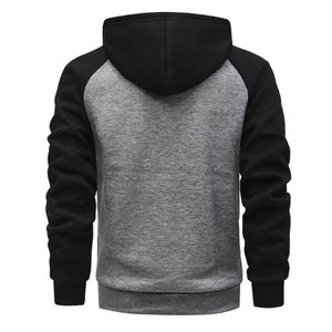 Sweat-shirt à capuche unisexe, coupe classique, veste décontractée, fermeture éclair, chemise unie, 100% coton, hiver, contraste de couleurs, mode hip-hop - Product Image 4