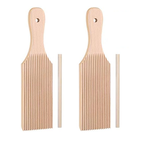 Planche à gnocchis en bois 100% naturelle, spatule à beurre en bois, planche à gnocchis en bois, coupe-pâtes avec surface rainurée - Product Image 1