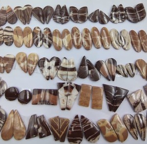 Zebra Jasper Cabochons จับคู่อัญมณีคู่หลวมทำเครื่องประดับ - Product Image 1