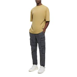 Camiseta Personalizada para Hombre, Hombros Caídos, Oversize, Transpirable, de Secado Rápido, Lona de Poliéster/Algodón, Venta al por Mayor, Color Personalizado - Product Image 4