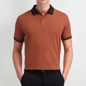 Streetwear de qualité supérieure, tricoté, respirant, pour chemises, logo personnalisé pour hommes, tissu en coton, manches courtes, vêtements décontractés, vente en gros - Product Image 1