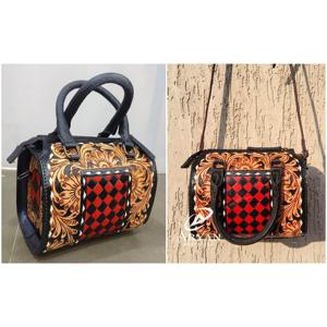 Bolsa de Viaje Mini de Lujo con Diseño a Cuadros 2026, Bolsa de Fin de Semana para Mujer, 100% Cuero Genuino de Alta Calidad, Bolsas de Viaje para Exteriores - Product Image 1