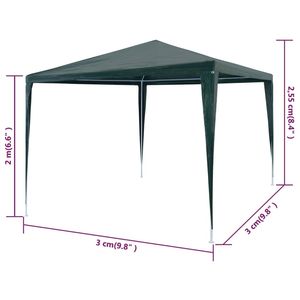 Carpa de fiesta de PE verde de 9,8 'x 9,8' para bodas y eventos - Product Image 6