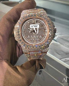 Montre mécanique de luxe en or rose avec incrustation de moissanite, cadran carré, bracelet en acier inoxydable, analogique, unisexe - Product Image 3