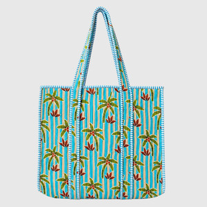 Sac fourre-tout d'été en toile imprimé palmiers, résistant à l'eau, style bohème, pour femme - Product Image 4