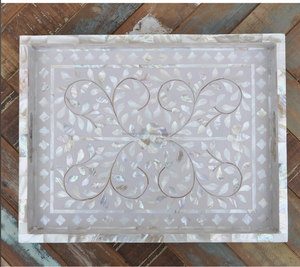 Nouvelle arrivée : Plateau de service en MOP avec poignée, plateau multifonction pour la maison et la table à manger - Product Image 3